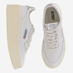 SNEAKERS MEDALIST PLATFORM LOW IN PELLE PTLWLL05 LEATWHTSILVER AUTRY 