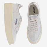 SNEAKERS MEDALIST PLATFORM LOW IN PELLE PTLWLL05 LEATWHTSILVER AUTRY 