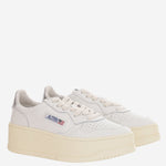 SNEAKERS MEDALIST PLATFORM LOW IN PELLE PTLWLL05 LEATWHTSILVER AUTRY 