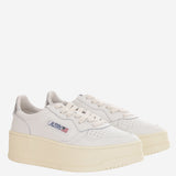 SNEAKERS MEDALIST PLATFORM LOW IN PELLE PTLWLL05 LEATWHTSILVER AUTRY 