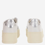 SNEAKERS MEDALIST PLATFORM LOW IN PELLE PTLWLL05 LEATWHTSILVER AUTRY 