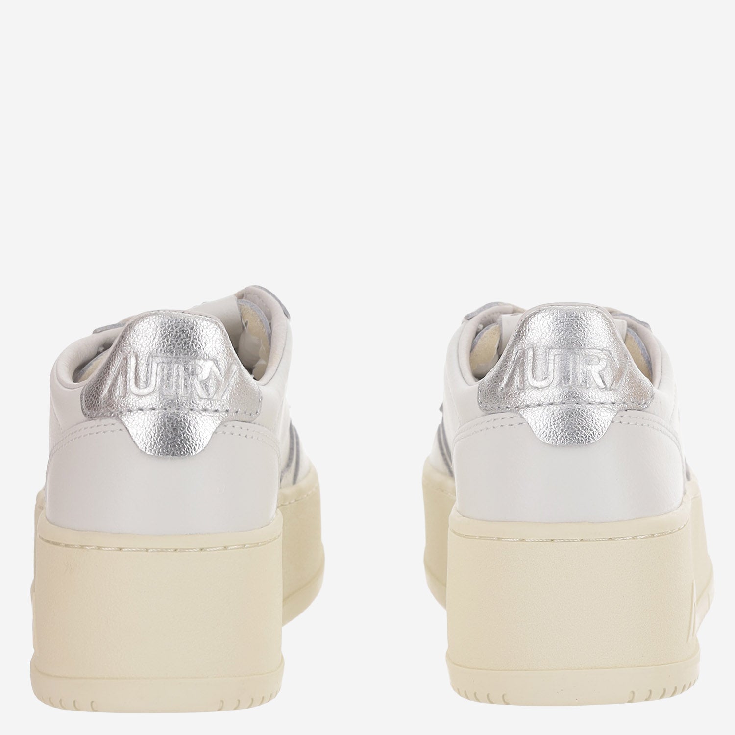 SNEAKERS MEDALIST PLATFORM LOW IN PELLE PTLWLL05 LEATWHTSILVER AUTRY 