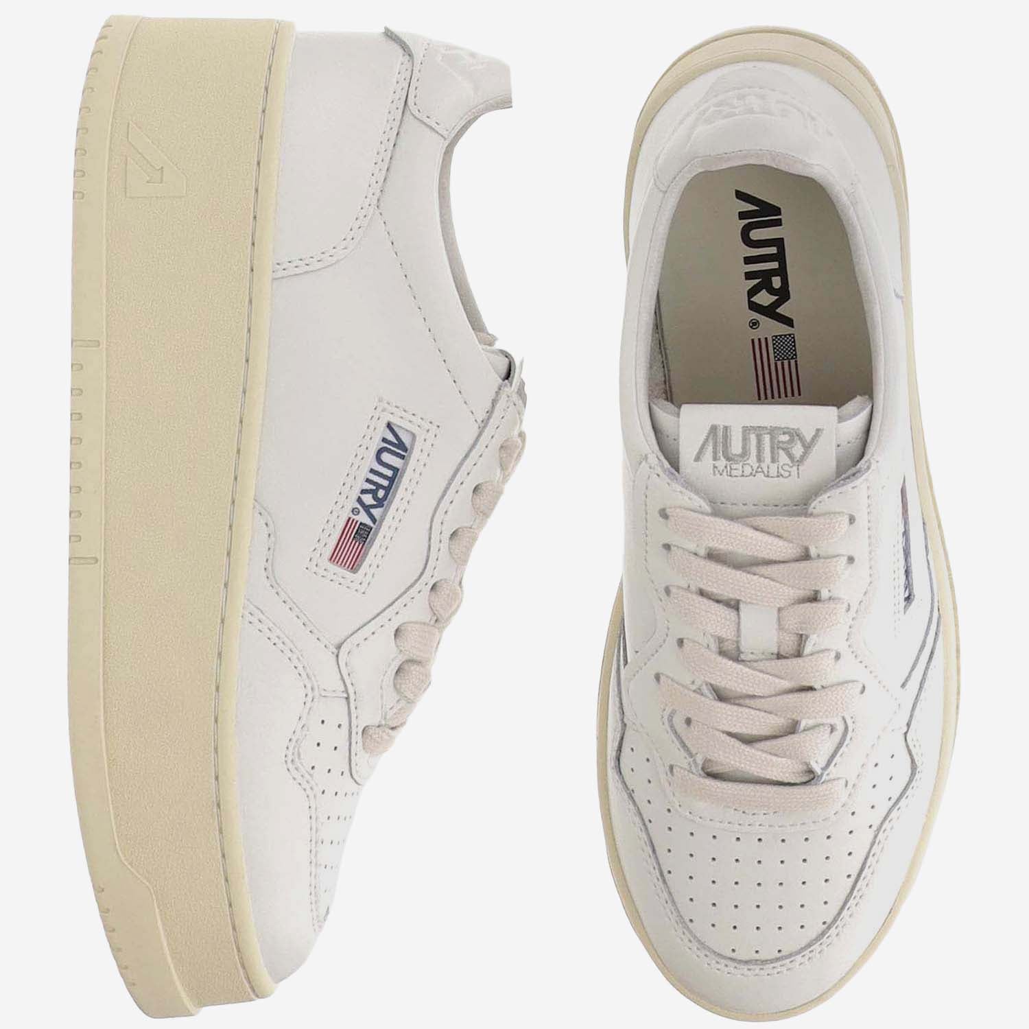 SNEAKERS MEDALIST PLATFORM LOW IN PELLE PTLWLL15 LEATWHT AUTRY 