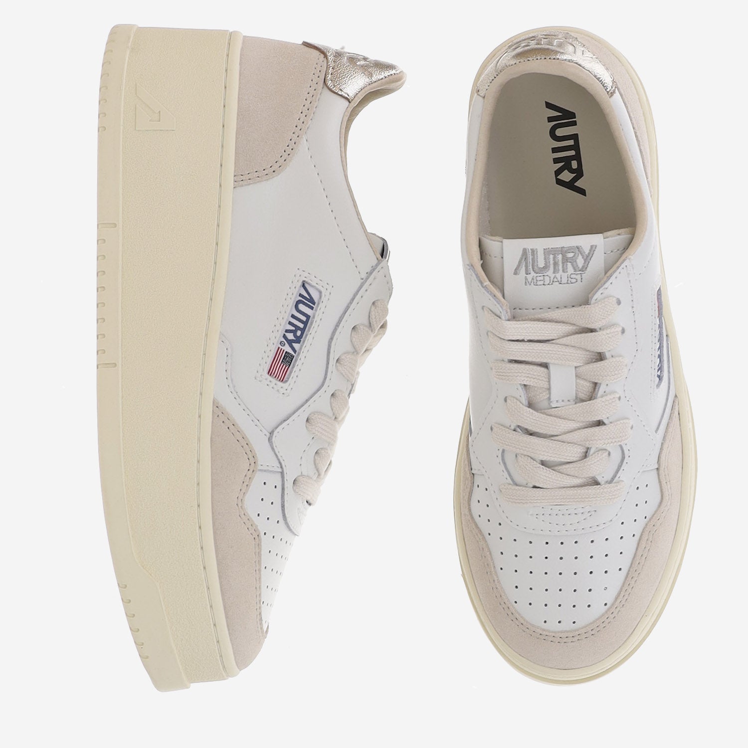 SNEAKERS MEDALIST PLATFORM LOW IN PELLE PTLWLS01 LEATSUEDEWHTPLAT AUTRY 
