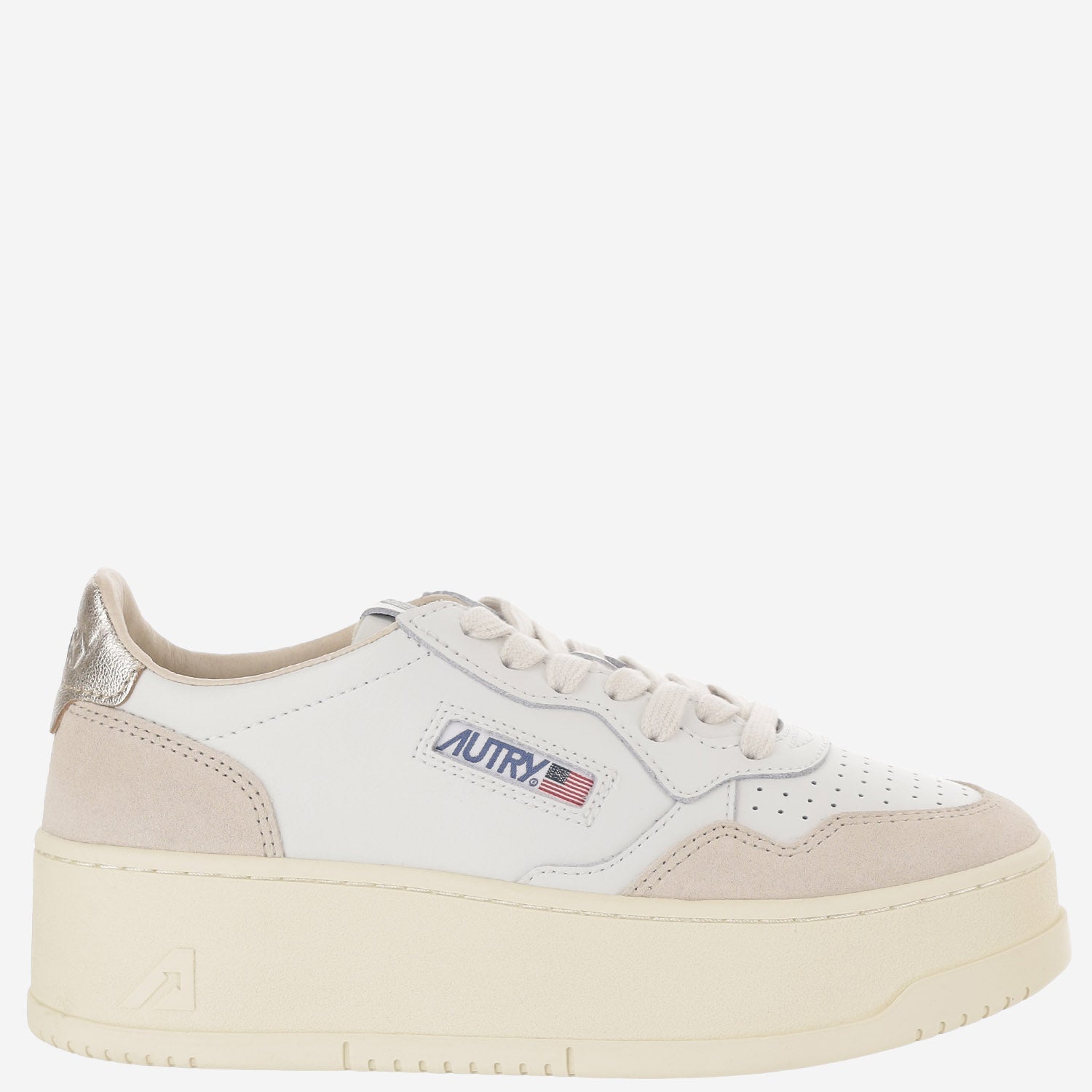 SNEAKERS MEDALIST PLATFORM LOW IN PELLE PTLWLS01 LEATSUEDEWHTPLAT AUTRY 