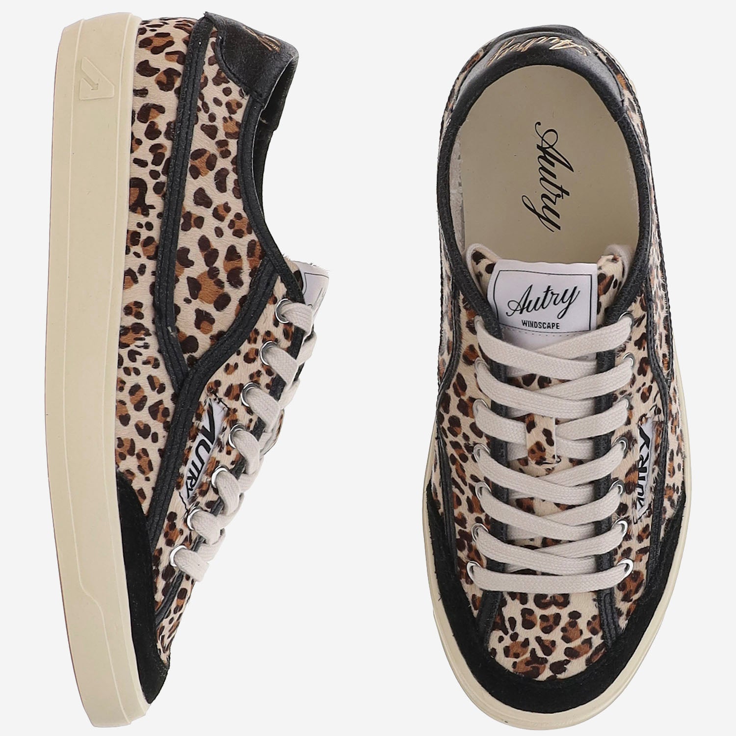 SNEAKERS WINDSCAPE LOW IN CAVALLINO CON MOTIVO ANIMALIER SCLWJL01 PONYCRACKLEOBLK AUTRY 