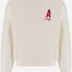 FELPA HERITAGE IN COTONE CON LOGO SWPX114A ALABASTER AUTRY 