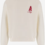 FELPA HERITAGE IN COTONE CON LOGO SWPX114A ALABASTER AUTRY 