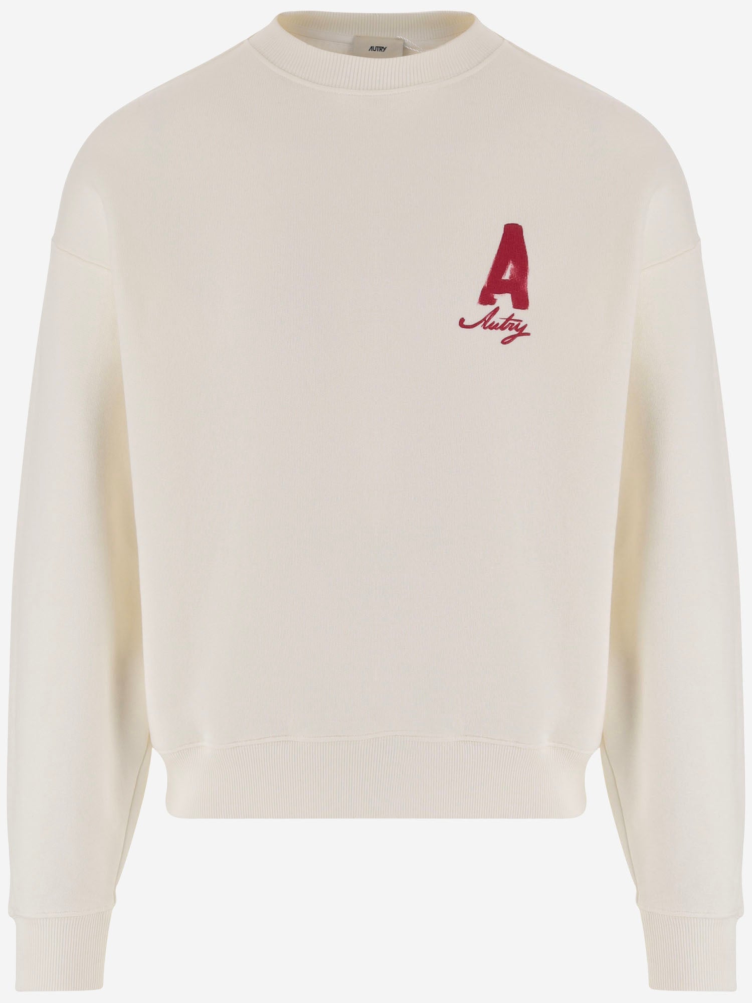 FELPA HERITAGE IN COTONE CON LOGO SWPX114A ALABASTER AUTRY 