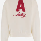 FELPA HERITAGE IN COTONE CON LOGO SWPX114A ALABASTER AUTRY 