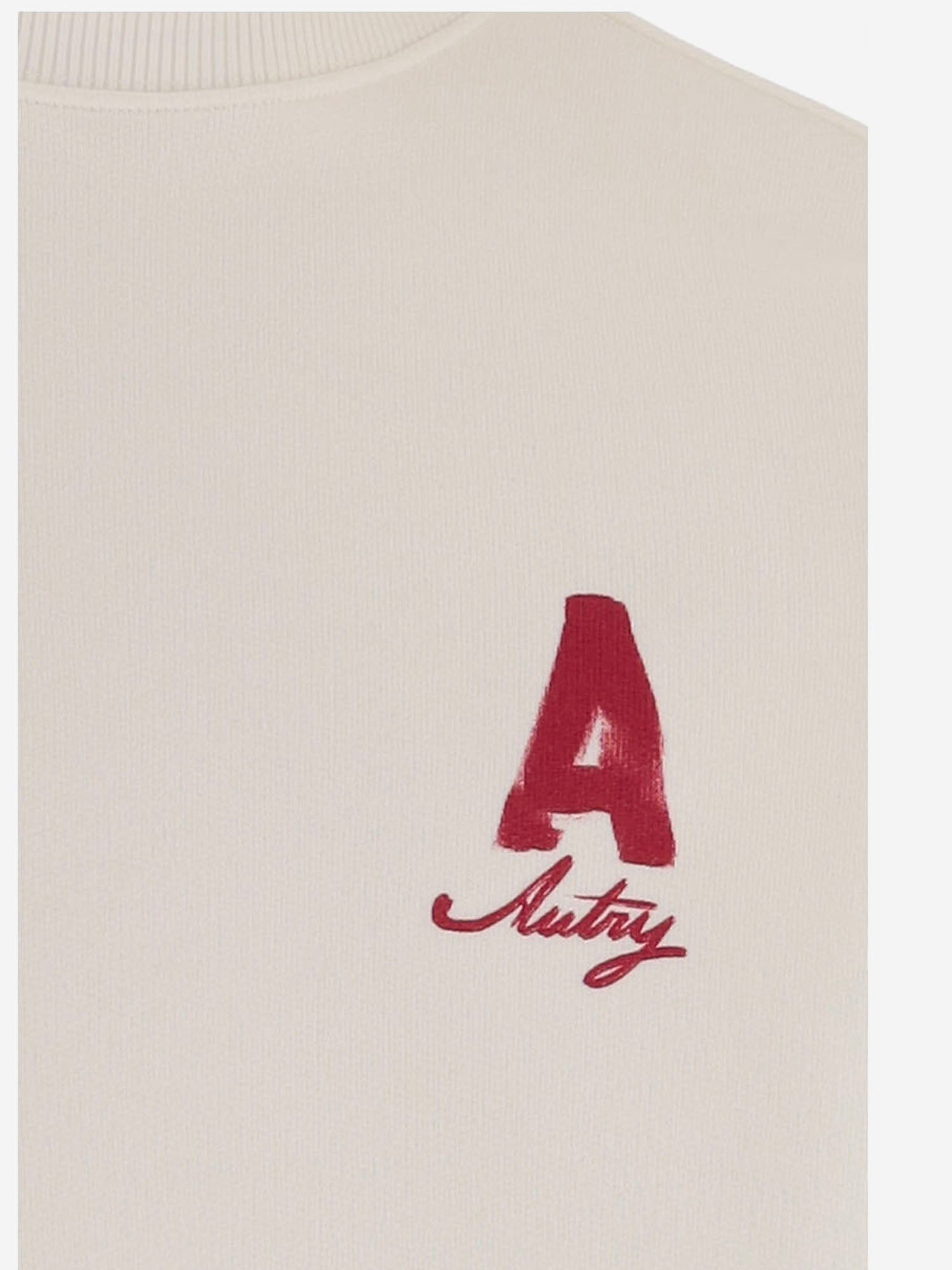 FELPA HERITAGE IN COTONE CON LOGO SWPX114A ALABASTER AUTRY 
