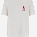 T-SHIRT IN COTONE CON STAMPA LOGO TSPX109A ALABASTER AUTRY 