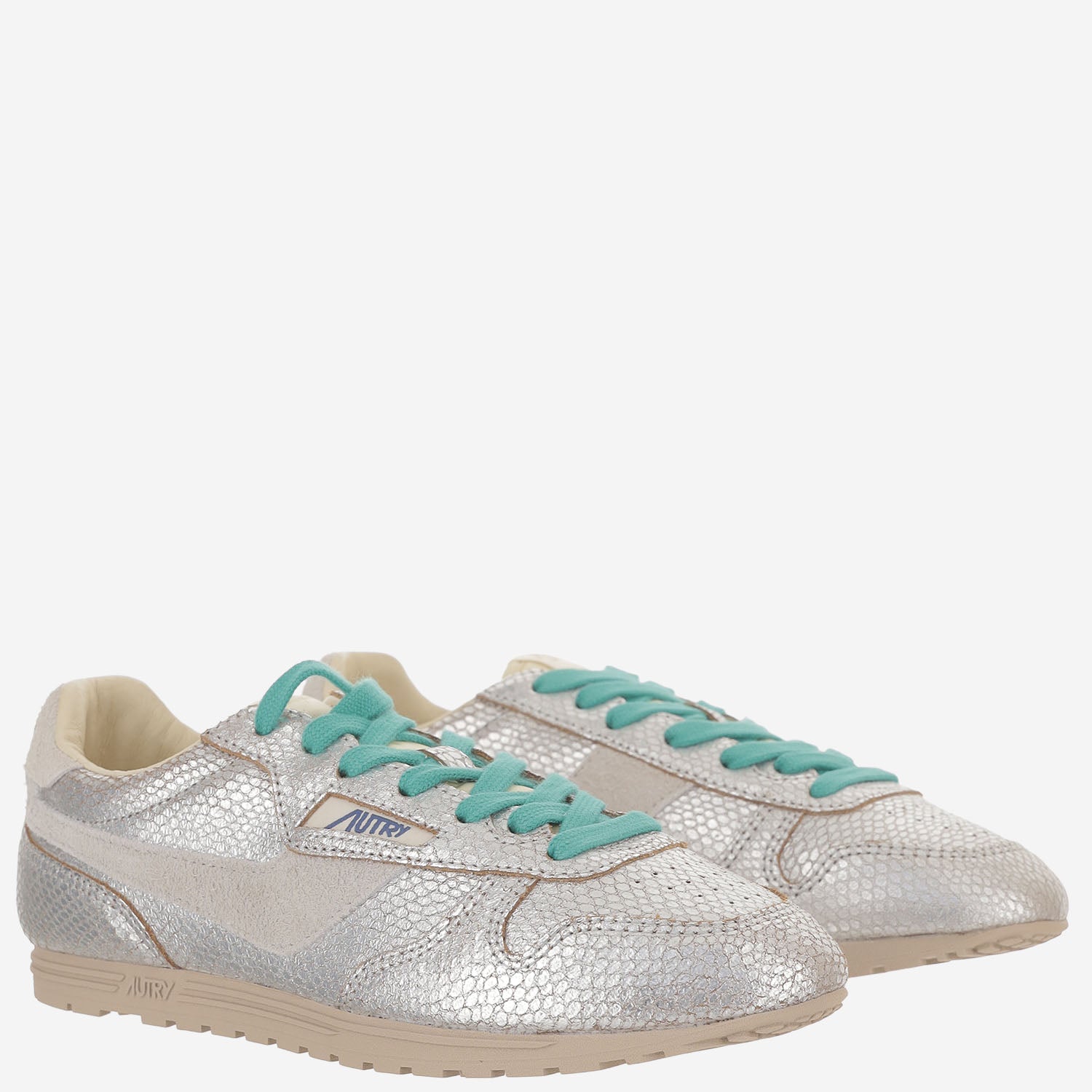 SNEAKERS WINDSPIN LOW CON FINITURA METALLICA WSLWXA01 LEAVIPRINTSILVERWHT AUTRY 
