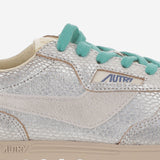 SNEAKERS WINDSPIN LOW CON FINITURA METALLICA WSLWXA01 LEAVIPRINTSILVERWHT AUTRY 