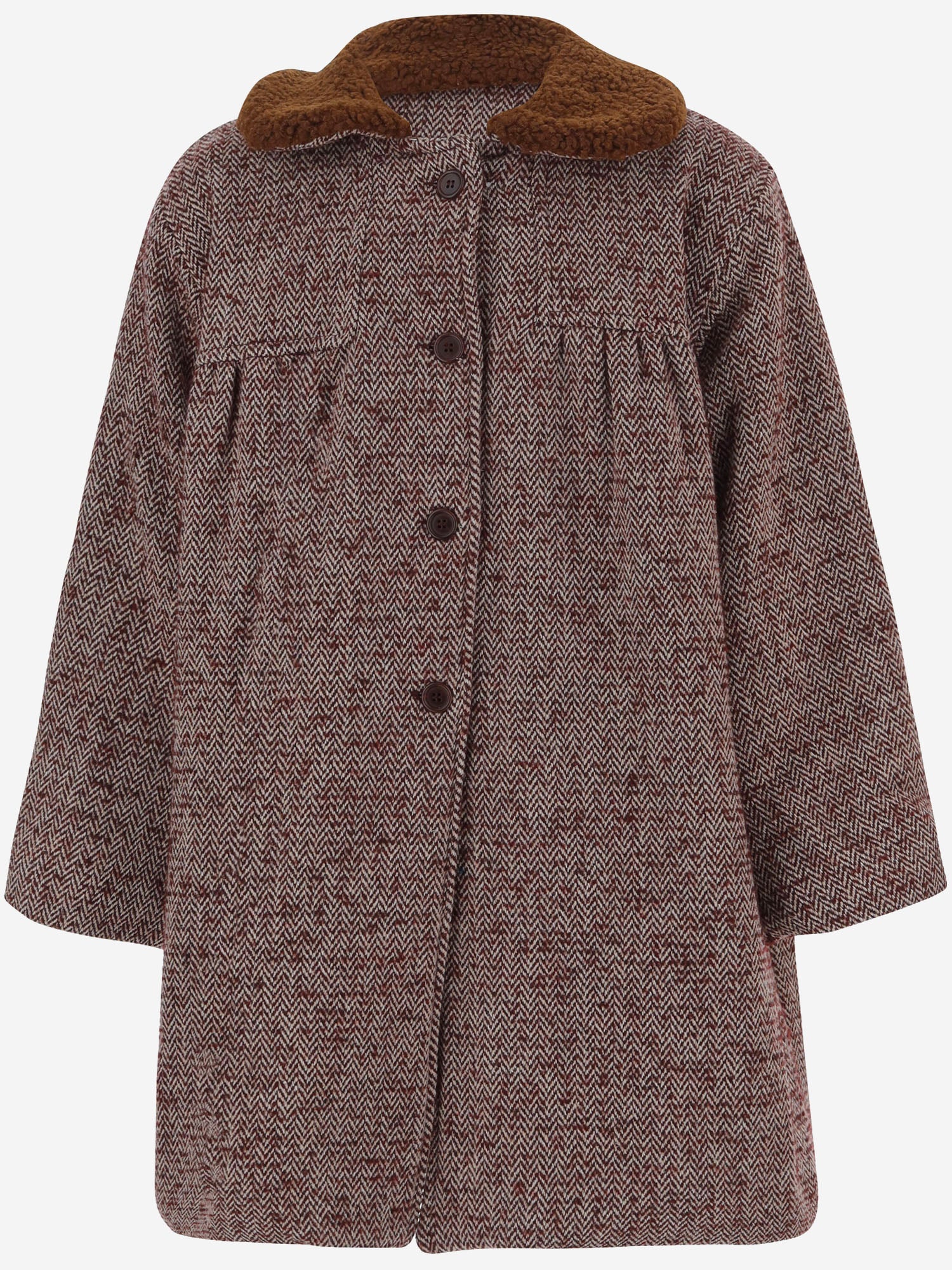 CAPPOTTO IN MISTO LANA CON COLLETTO IN SHEARLING 11648051 091 BABE & TESS KIDS 