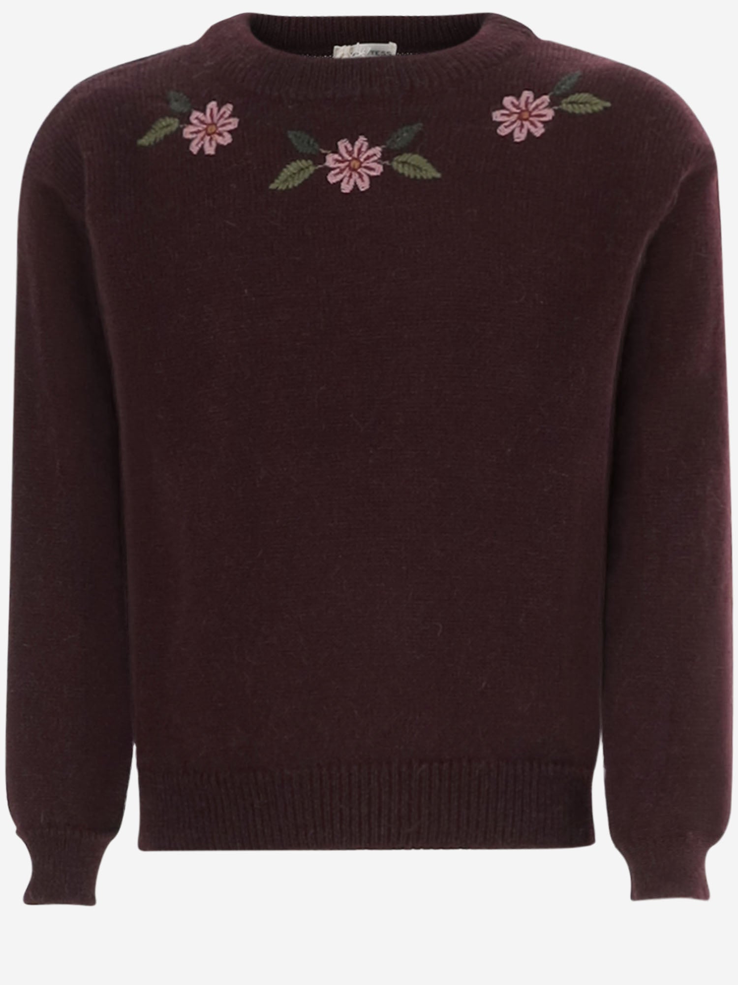 MAGLIONE IN MISTO ALPACA E LANA CON MOTIVO FLOREALE 59648117 091 BABE & TESS KIDS 