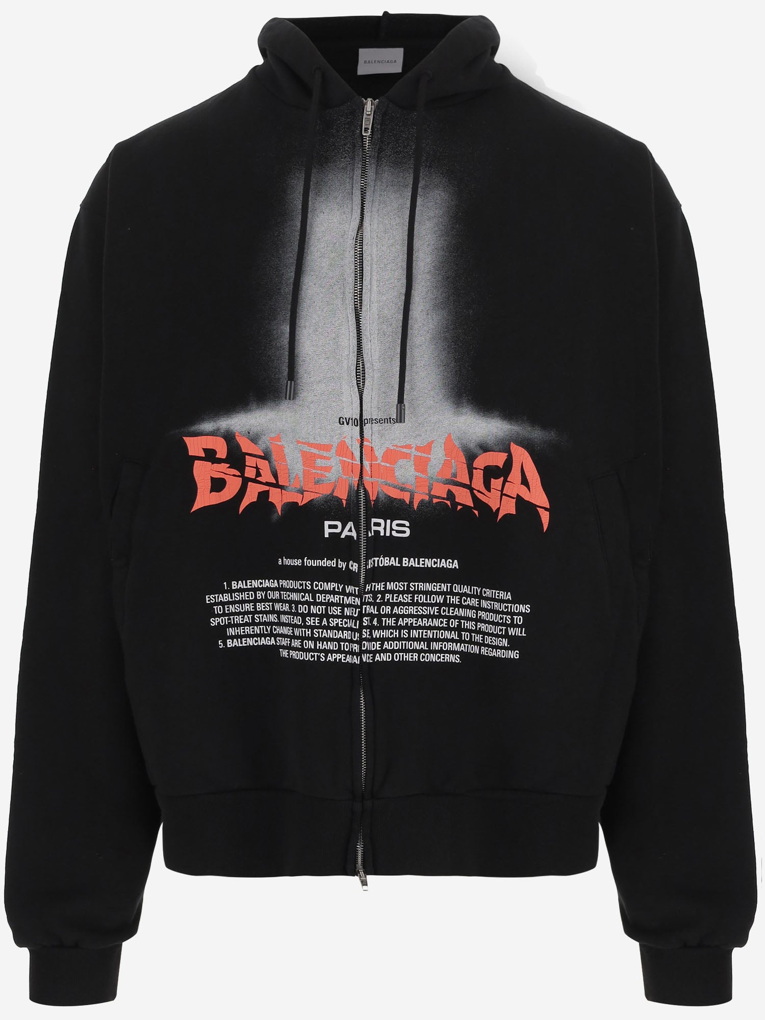 FELPA CON ZIP IN COTONE THE DOOR 850338 TUVQ91000 BALENCIAGA 