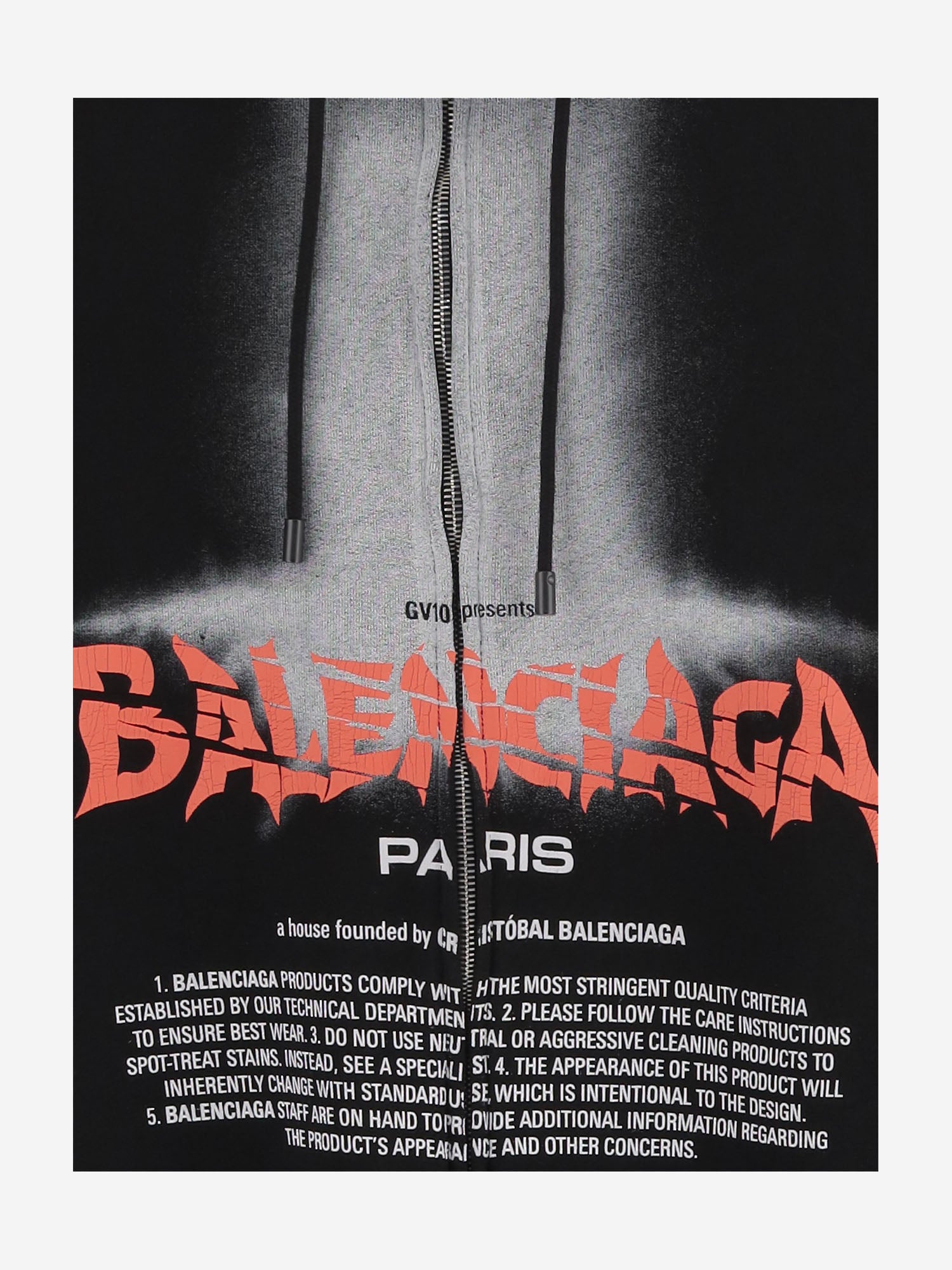 FELPA CON ZIP IN COTONE THE DOOR 850338 TUVQ91000 BALENCIAGA 