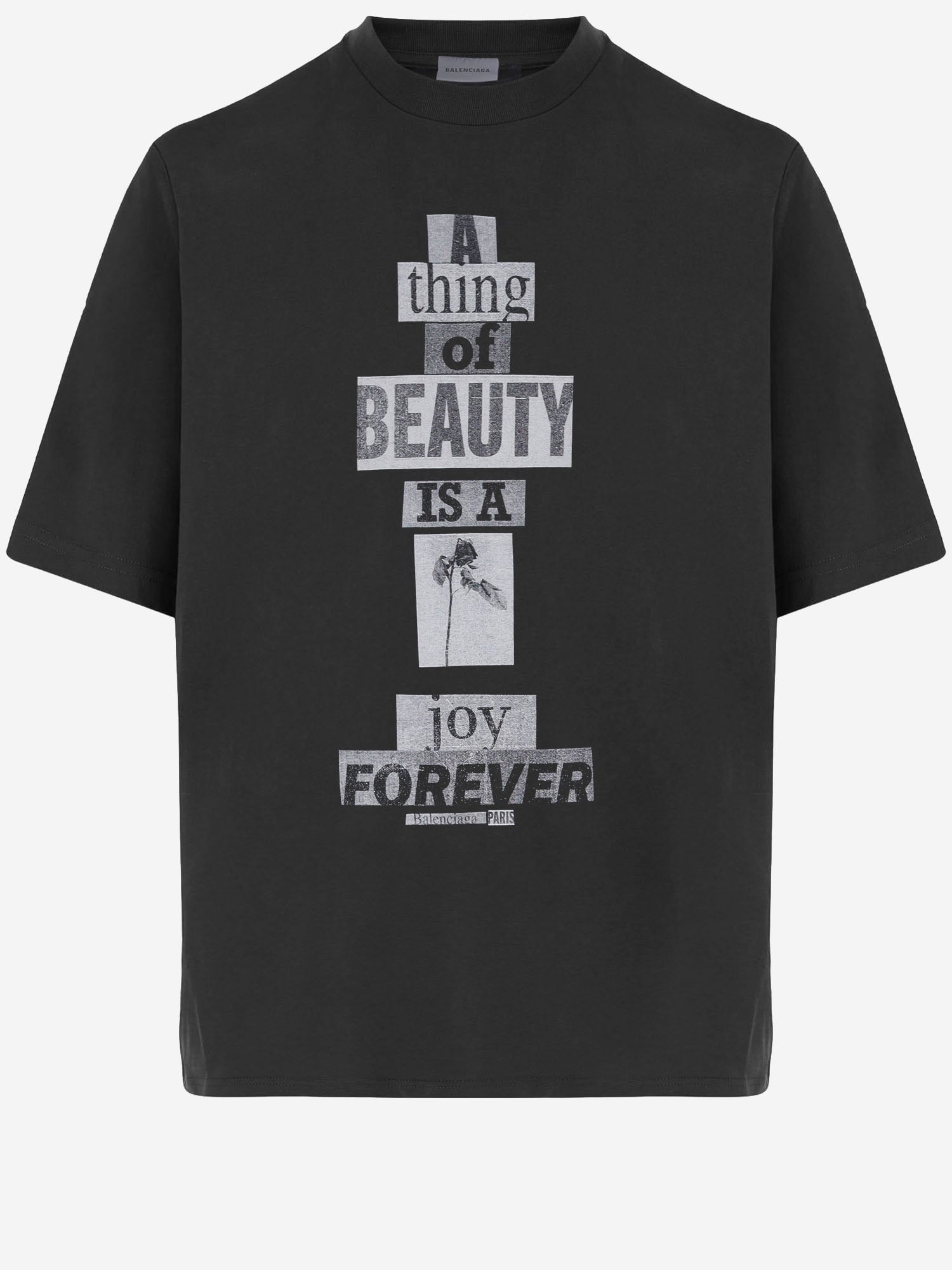 T-SHIRT IN COTONE CON STAMPA LOGO 850345 TVVK21041 BALENCIAGA 