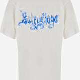T-SHIRT IN COTONE CON STAMPA LOGO A0016U TUVQ49000 BALENCIAGA 