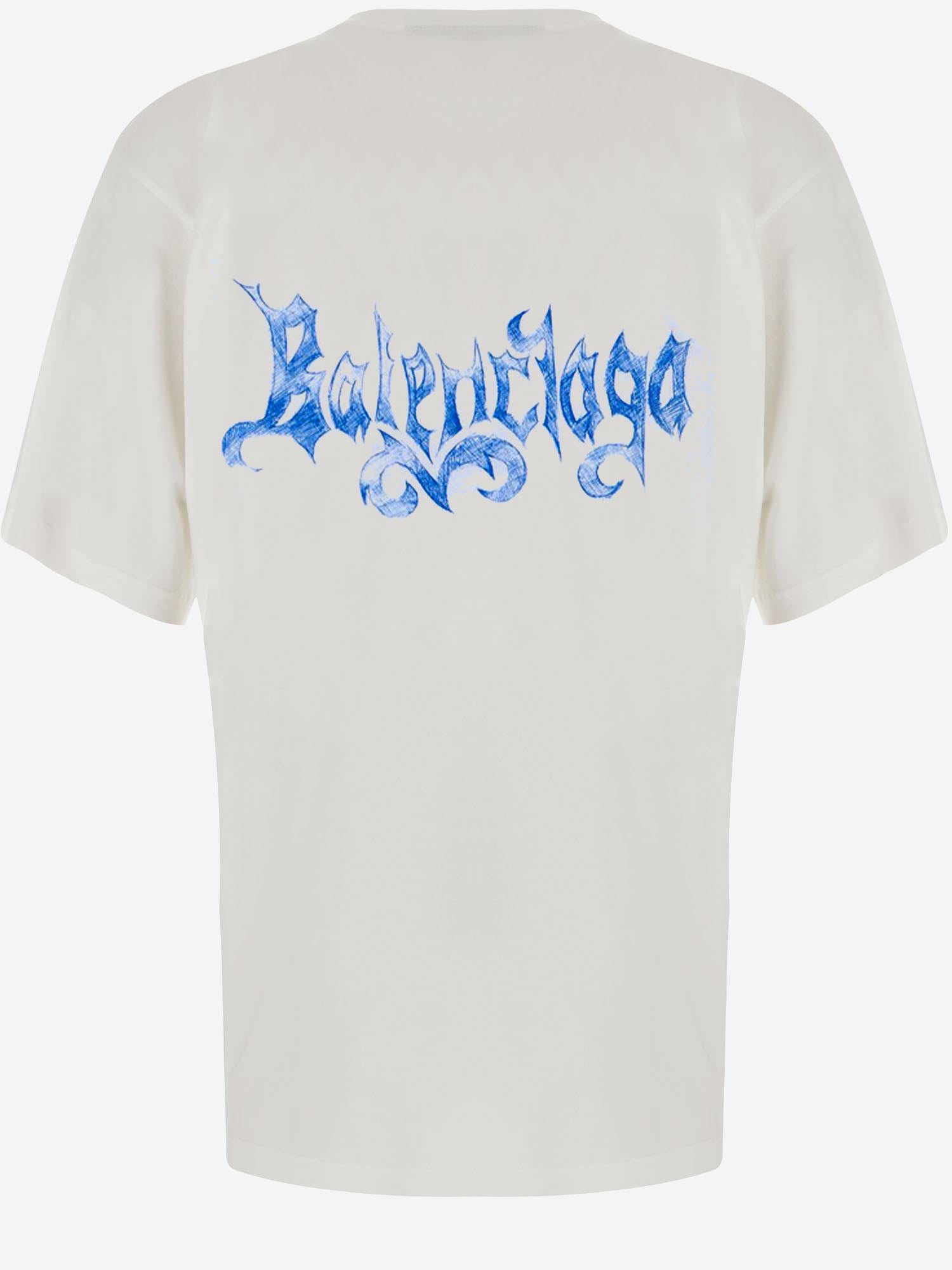 T-SHIRT IN COTONE CON STAMPA LOGO A0016U TUVQ49000 BALENCIAGA 
