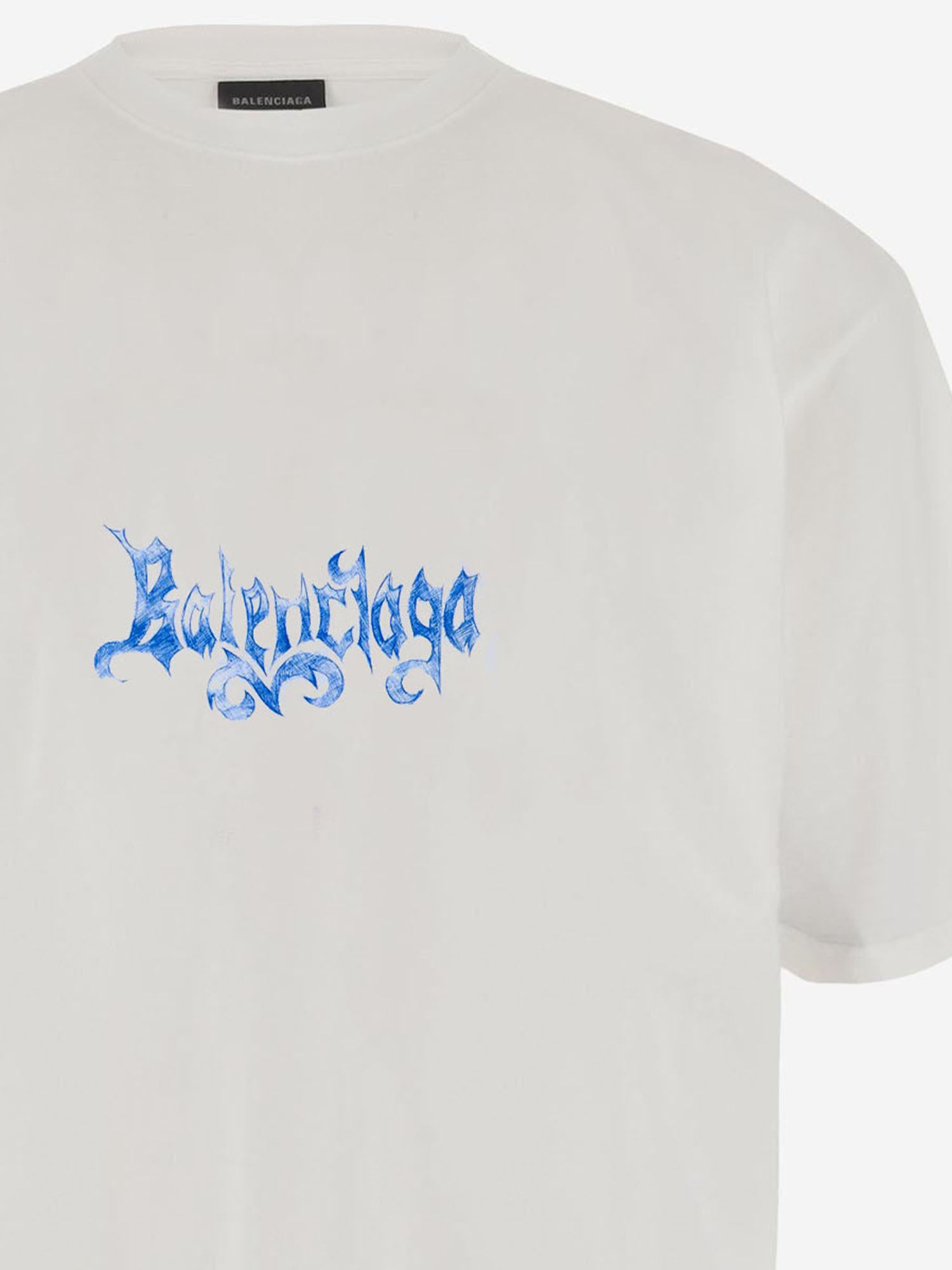 T-SHIRT IN COTONE CON STAMPA LOGO A0016U TUVQ49000 BALENCIAGA 