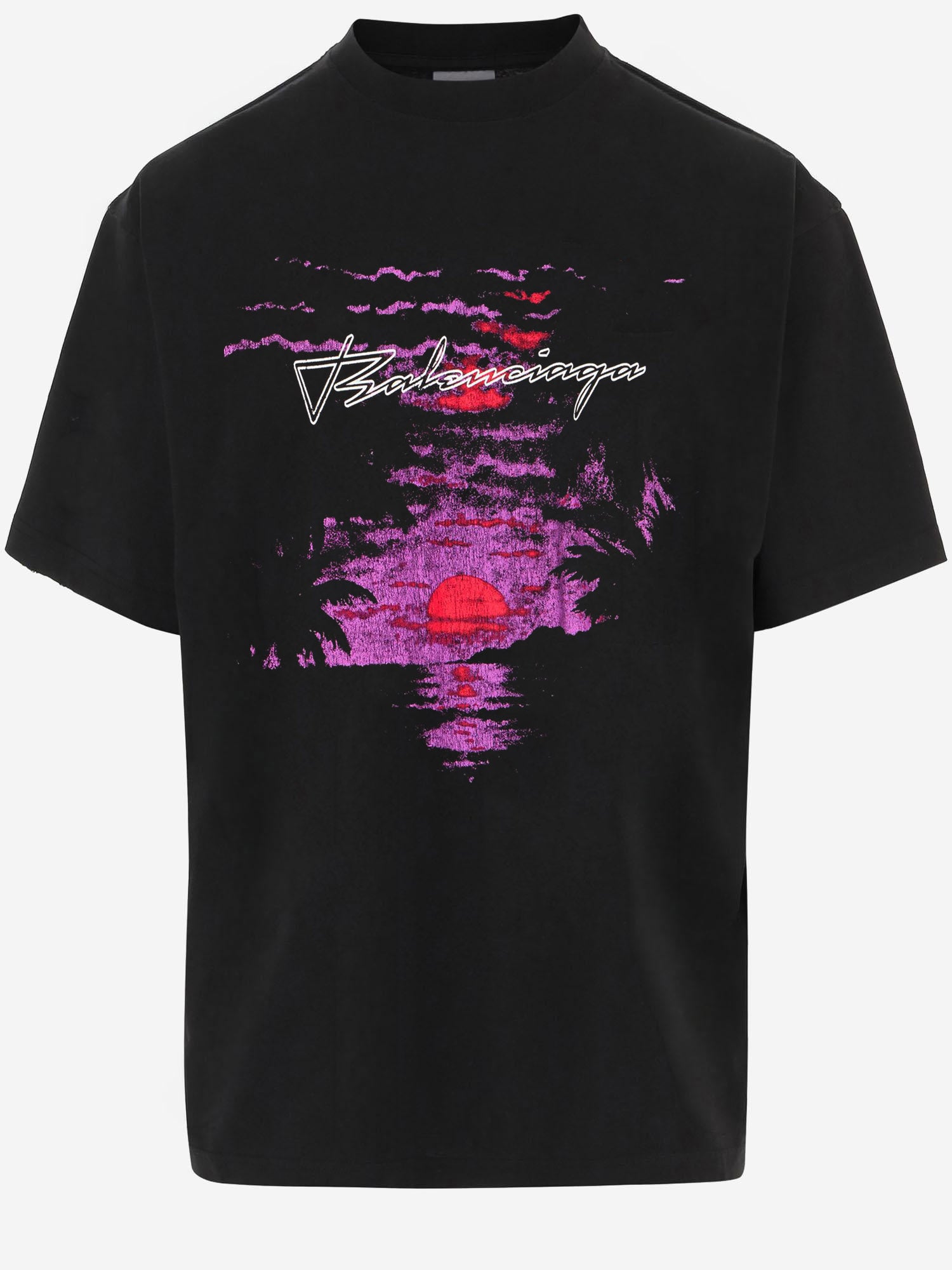 T-SHIRT IN COTONE CON LOGO A00497 TUVO91000 BALENCIAGA 