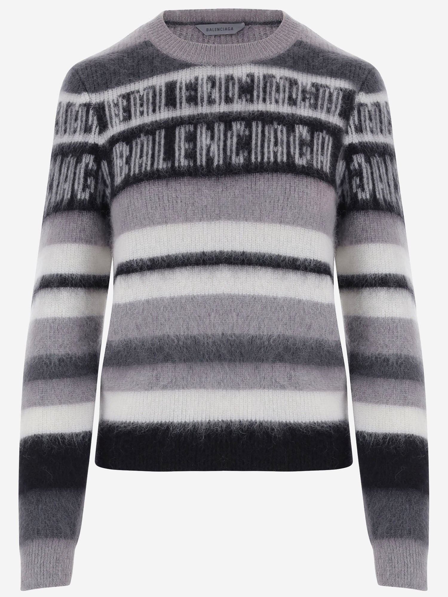 MAGLIONE IN MISTO MOAIR STRETCH CON LOGO A0093I T18121581 BALENCIAGA 