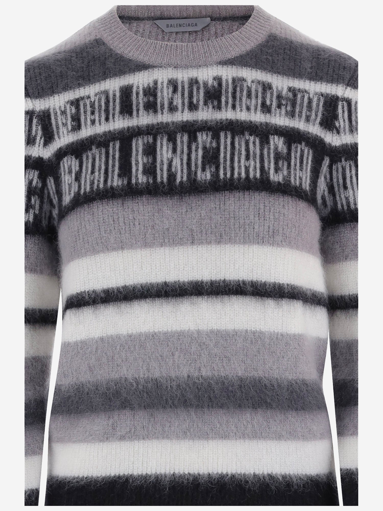 MAGLIONE IN MISTO MOAIR STRETCH CON LOGO A0093I T18121581 BALENCIAGA 