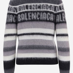 MAGLIONE IN MISTO MOAIR STRETCH CON LOGO A0093I T18121581 BALENCIAGA 