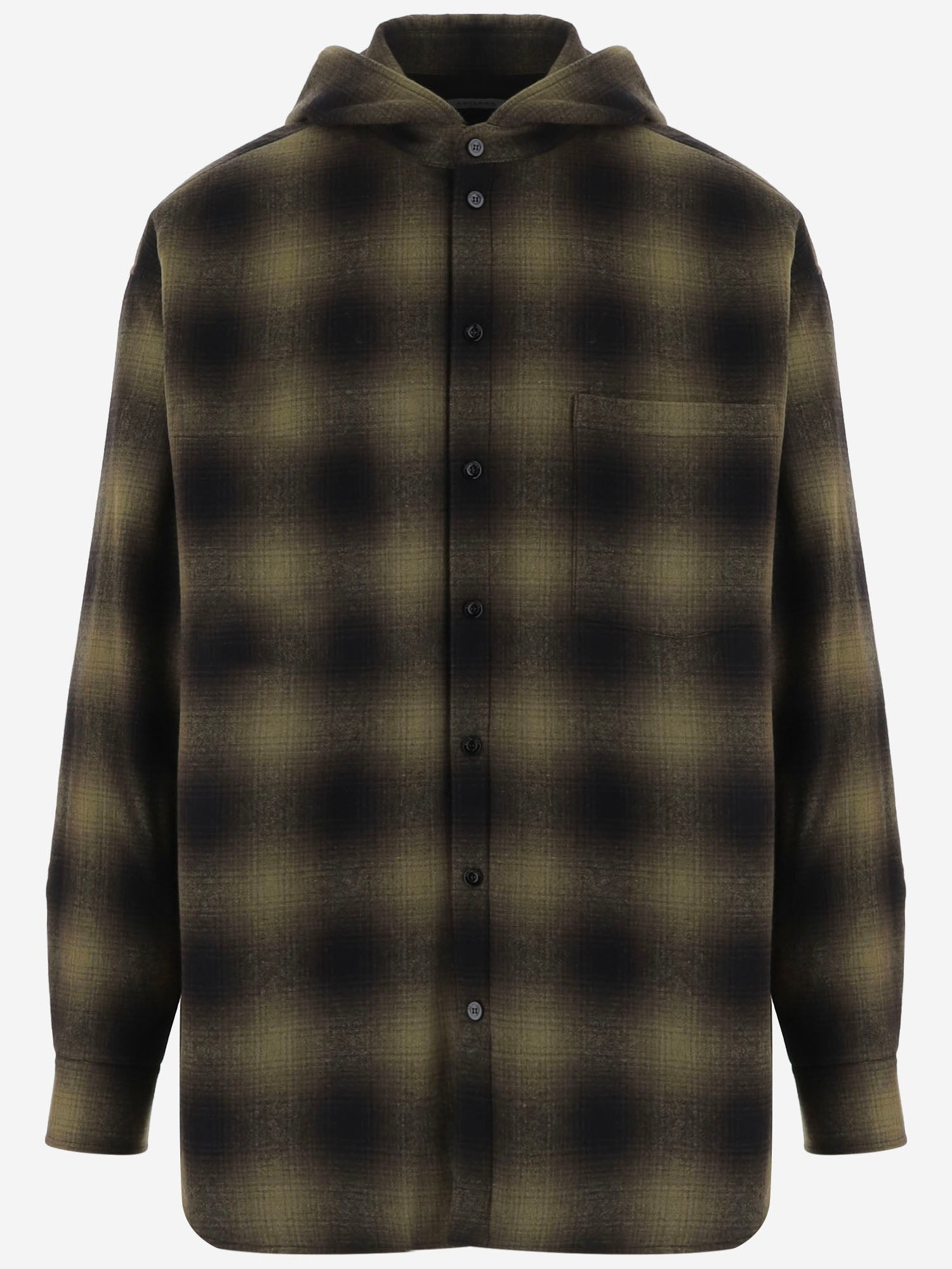 CAMICIA OVERSIZE IN MISTO LANA CON CAPUCCIO A009KA TVT042863 BALENCIAGA 
