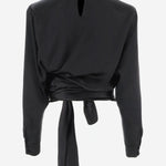 BLUSA INCROCIATA IN SETA CON LACCI TO0000000074 0PA BALMAIN 
