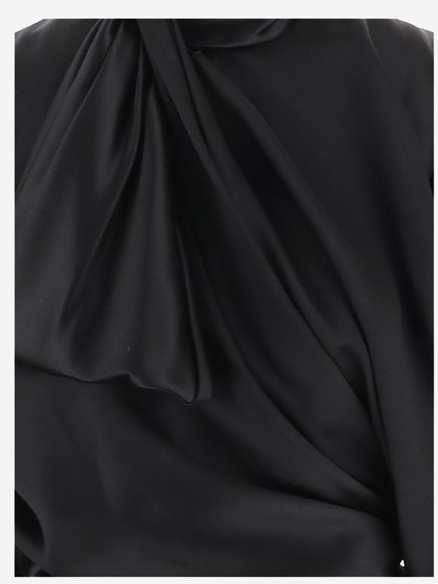 BLUSA INCROCIATA IN SETA CON LACCI TO0000000074 0PA BALMAIN 