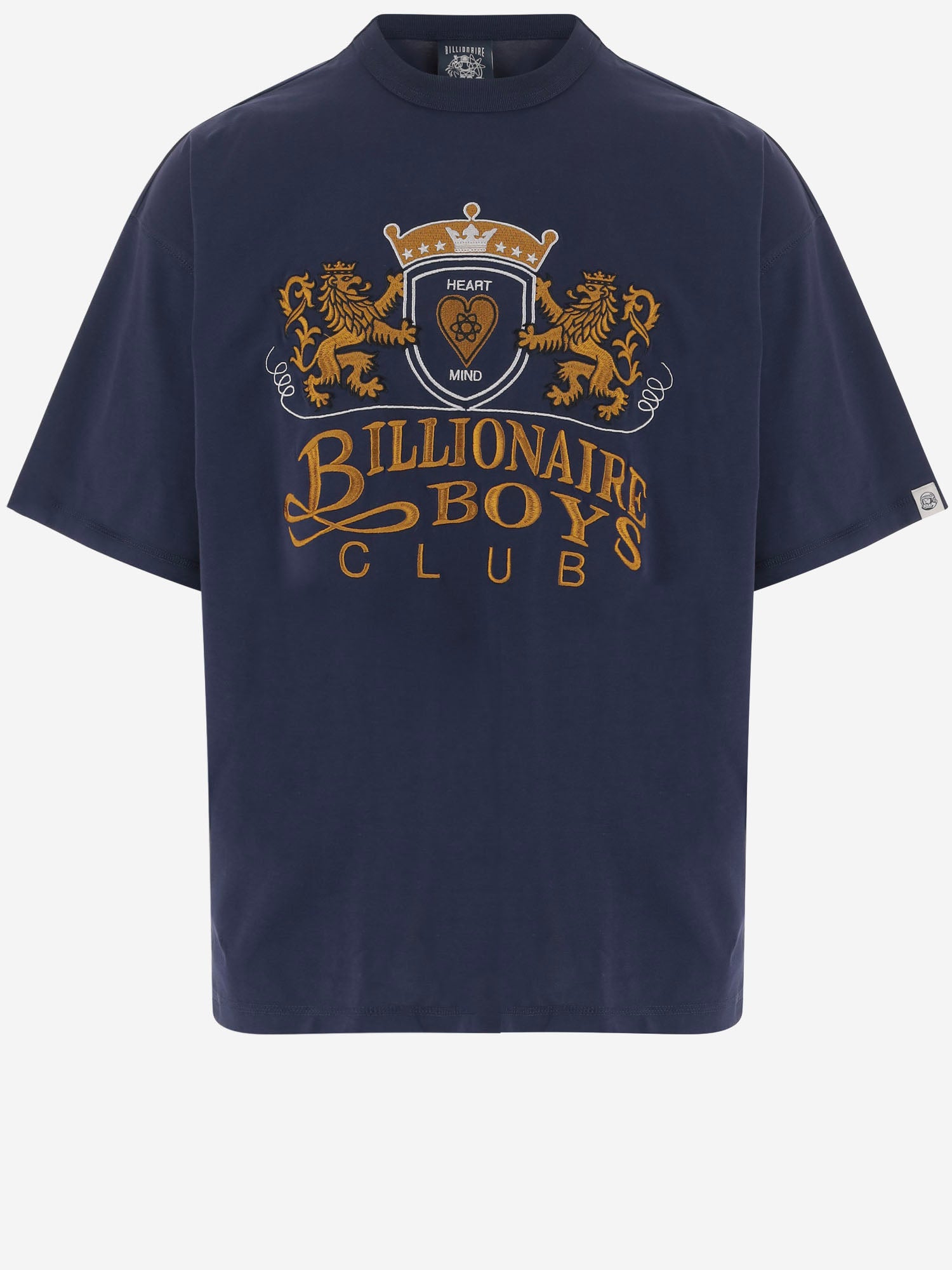 T-SHIRT IN COTONE CON RICAMO FRONTALE BBTS26289 NAVY BILLIONAIRE BOYS CLUB 