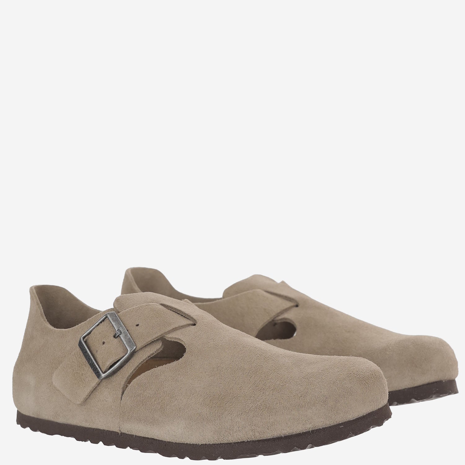 MULES LONDON IN PELLE SCAMOSCIATA 1010504 TAUPE BIRKENSTOCK 