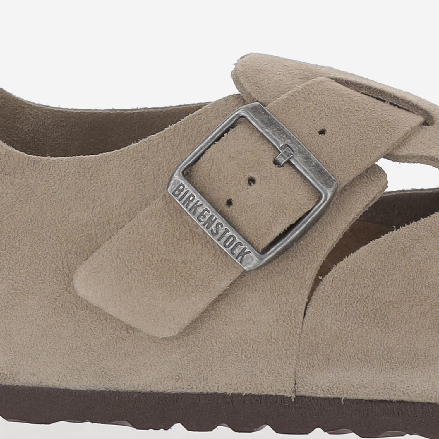 MULES LONDON IN PELLE SCAMOSCIATA 1010504 TAUPE BIRKENSTOCK 