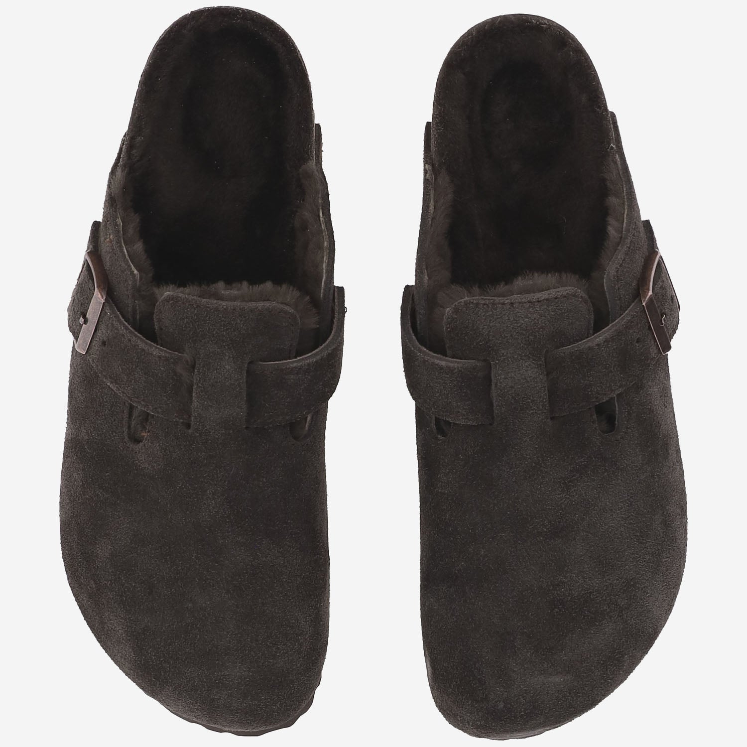 SANDALI SABOT BOSTON IN PELLE SCAMOSCIATA 1020529 MOCCA BIRKENSTOCK 