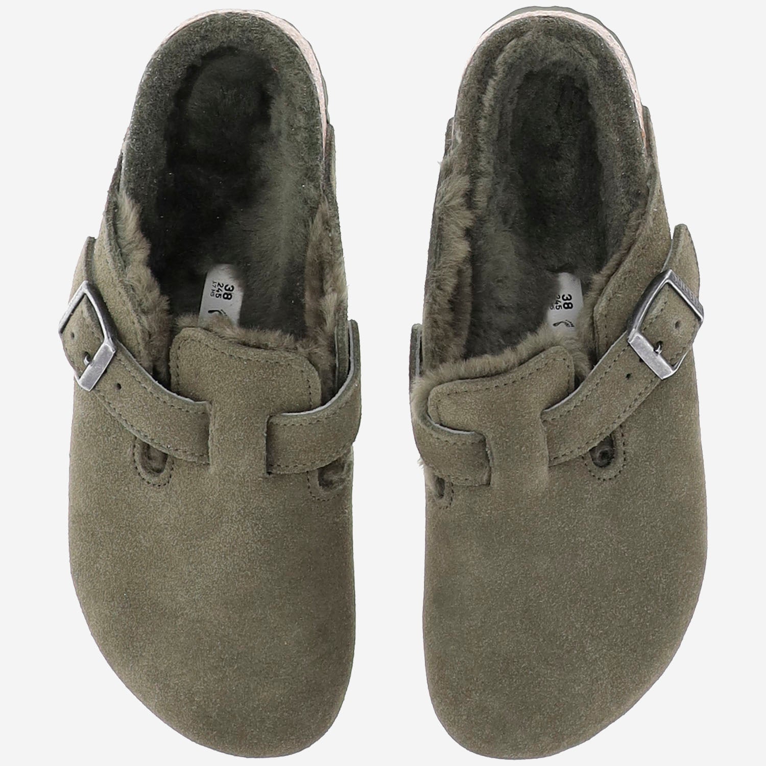 SANDALI SABOT BOSTON CON SHEARLING 1025667 THYME BIRKENSTOCK 