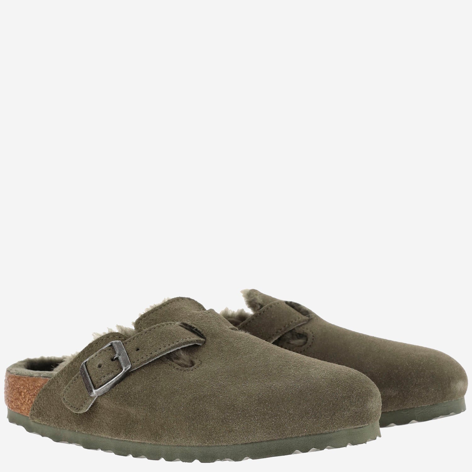 SANDALI SABOT BOSTON CON SHEARLING 1025667 THYME BIRKENSTOCK 
