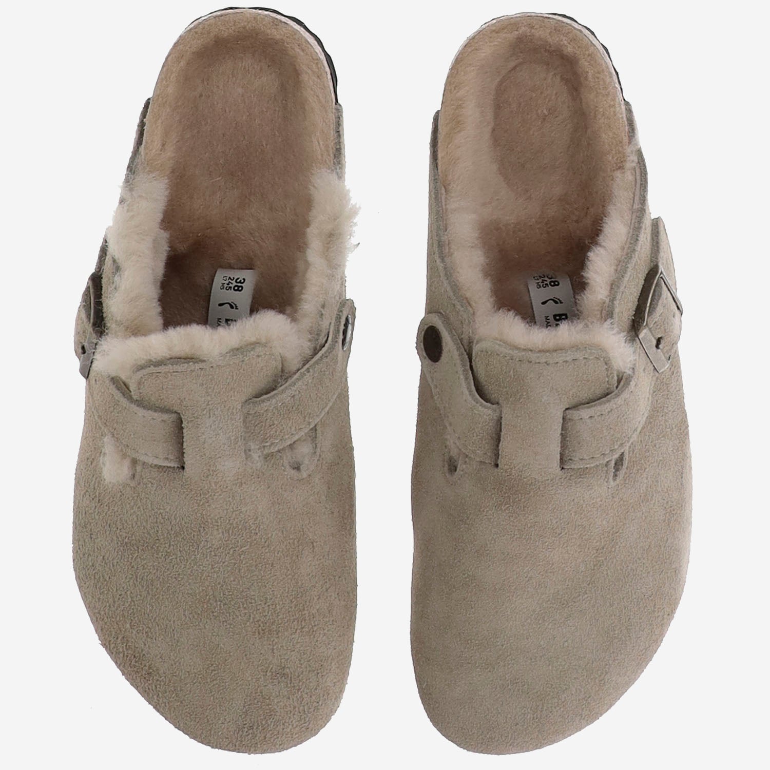 SABOT BOSTON IN PELLE SCAMOSCIATA 1028299 TAUPE BIRKENSTOCK 