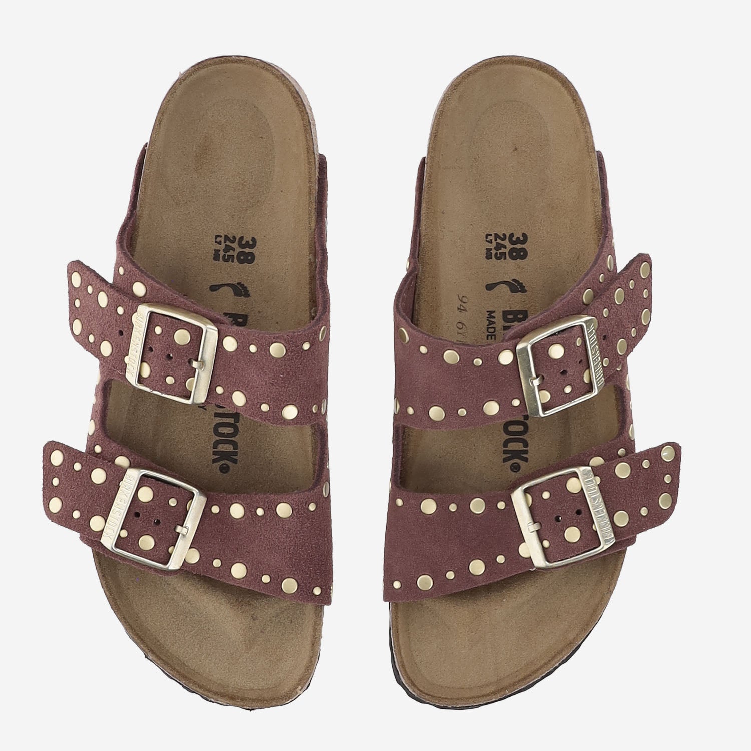 SANDALI ARIZONA RIVET IN SUEDE 1032876 PEPPER BIRKENSTOCK 