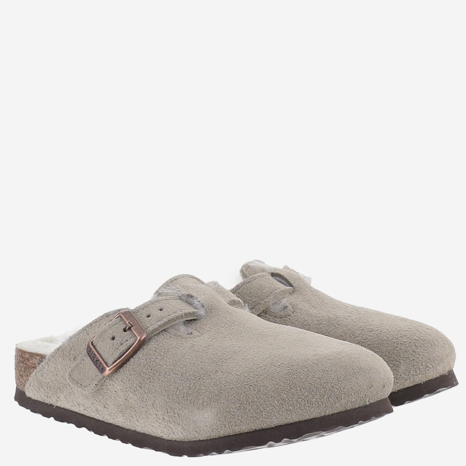SABOT BOSTON IN PELLE SCAMOSCIATA 1030480 SHEARLINGTAUPE BIRKENSTOCK KIDS 
