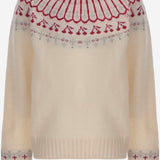 MAGLIA IN MISTO LANA A MOTIVO JACQUARD CON CRISTALLI N06GJUK00001 960 BONPOINT KIDS 
