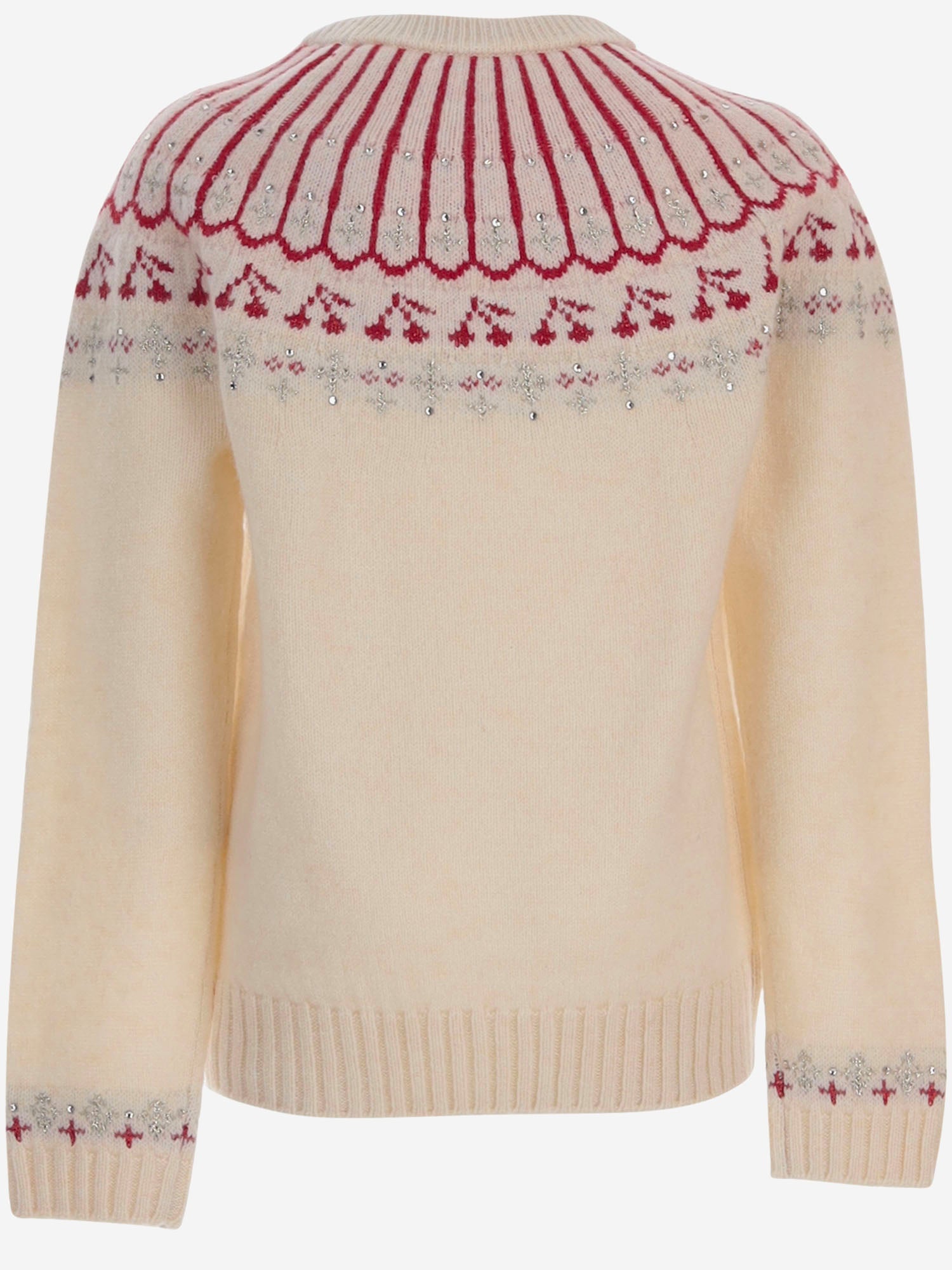 MAGLIA IN MISTO LANA A MOTIVO JACQUARD CON CRISTALLI N06GJUK00001 960 BONPOINT KIDS 