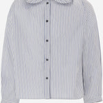 CAMICIA IN COTONE A RIGHE CON COLLETTO ARRICCIATO W06GBLW00003 214 BONPOINT KIDS 