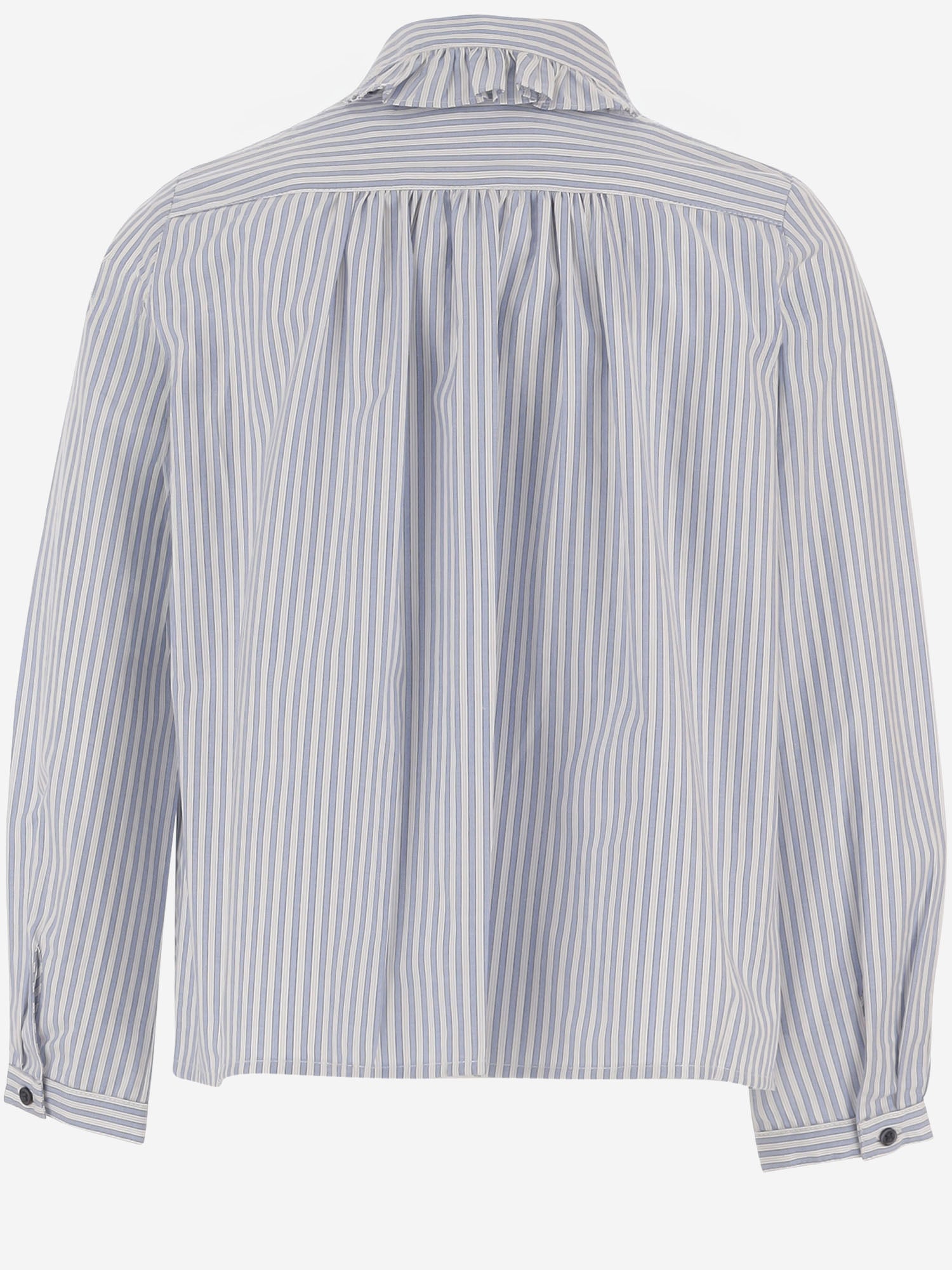 CAMICIA IN COTONE A RIGHE CON COLLETTO ARRICCIATO W06GBLW00003 214 BONPOINT KIDS 