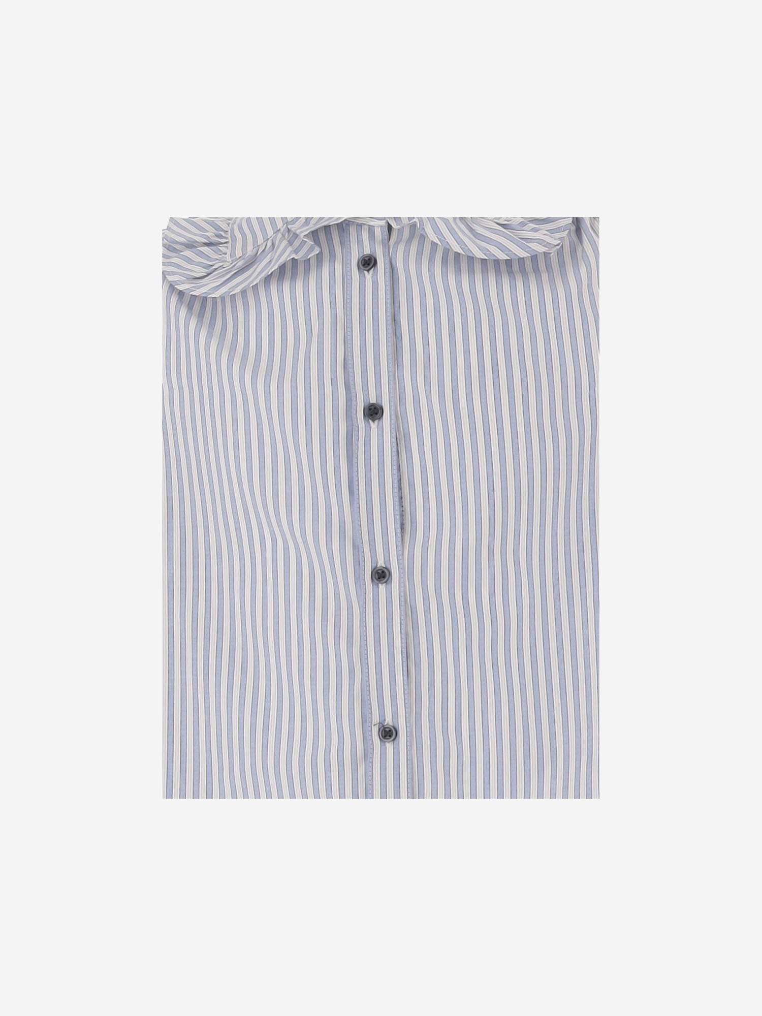 CAMICIA IN COTONE A RIGHE CON COLLETTO ARRICCIATO W06GBLW00003 214 BONPOINT KIDS 