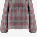 CAMICIA IN COTONE CON MOTIVO A QUADRI W06GBLW00016 381 BONPOINT KIDS 