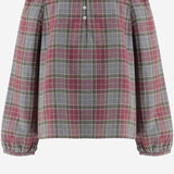 CAMICIA IN COTONE CON MOTIVO A QUADRI W06GBLW00016 381 BONPOINT KIDS 