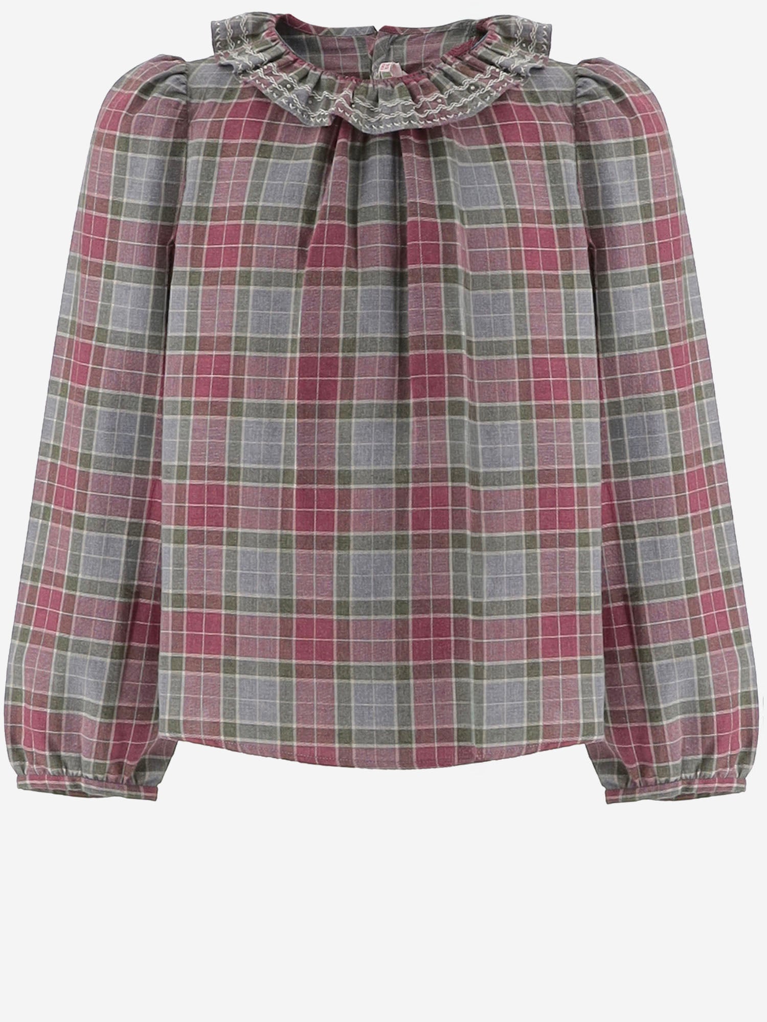 CAMICIA IN COTONE CON MOTIVO A QUADRI W06GBLW00016 381 BONPOINT KIDS 